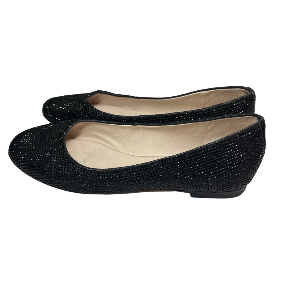 Antonio Melani black flats sparkly 7.5 neutral casual office work party beaded